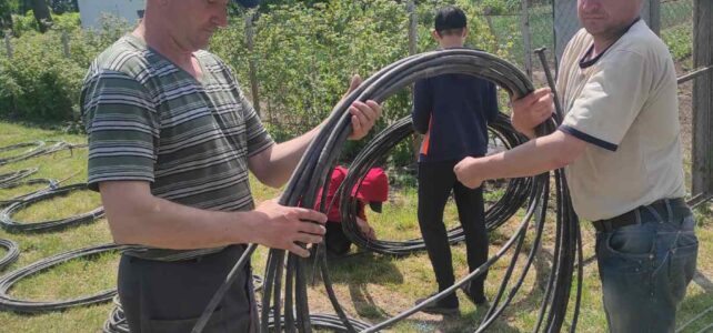 Druppelirrigatiesysteem voor Borznyansky lyceum